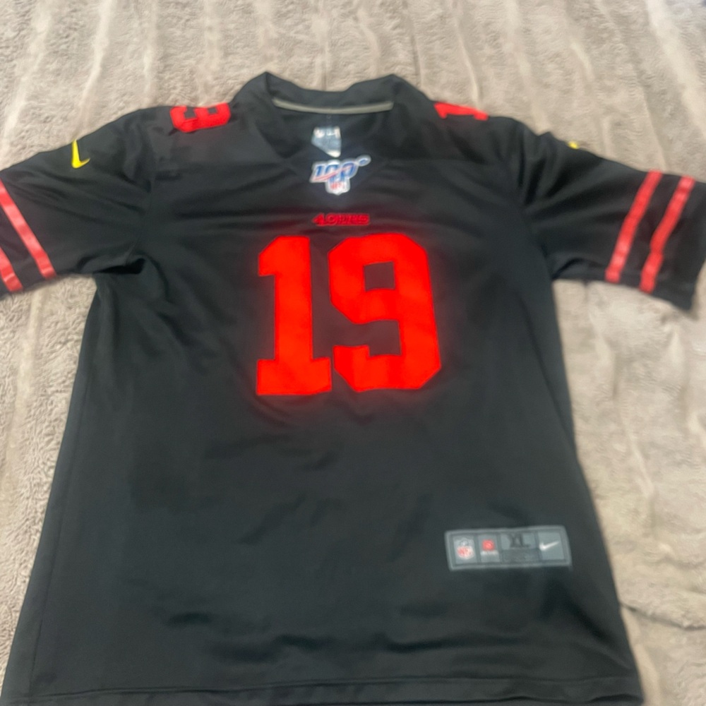 49ers Nike Black and Red 100th NFL patch